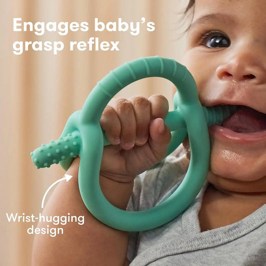 Frida Get-A-Grip Silicone Teether for Teething Pain Relief, Teal