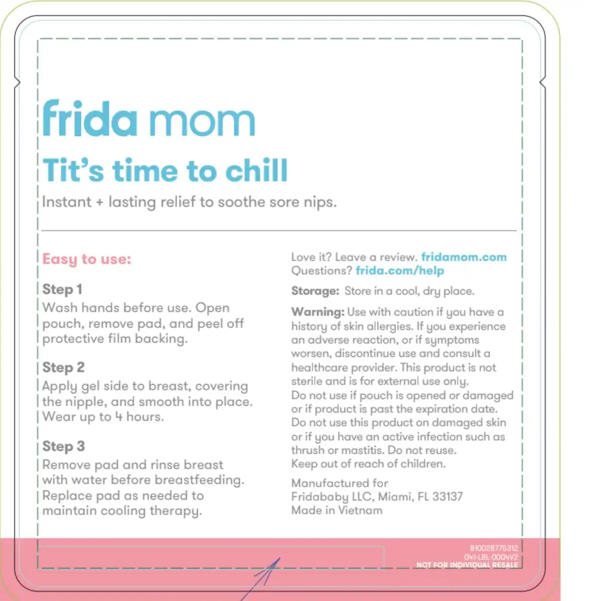 Frida Nursing Pads, Cooling Hydrogel Nipple Pads for Hydration, 8ct