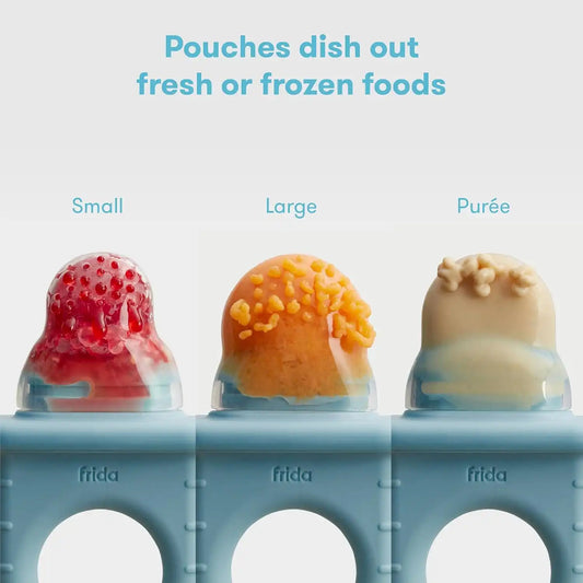 Frida Push Pop Feeder, Baby Fruit Feeder, 3 Count, Blue, 3 Count, Blue
