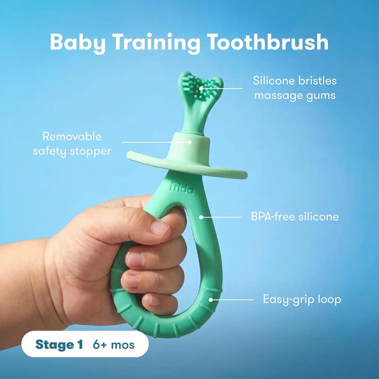 Frida Grow-with-Me Training Toothbrush + Toothpaste Set, 6+ Months