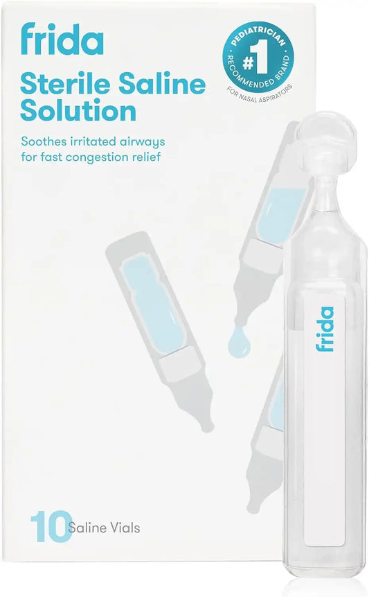 Frida Saline Ampules for Therapy, Safe for All Ages, 10 Single-Use Vials