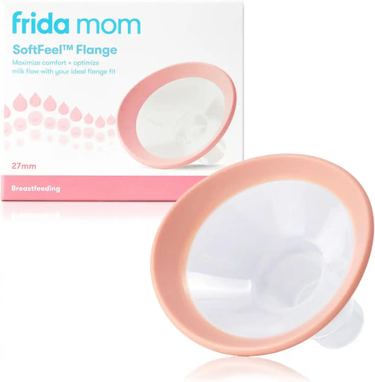 Frida Mom 2-in-1 Manual + Silicone Suction Breast Pump, 27mm Flange, Soft