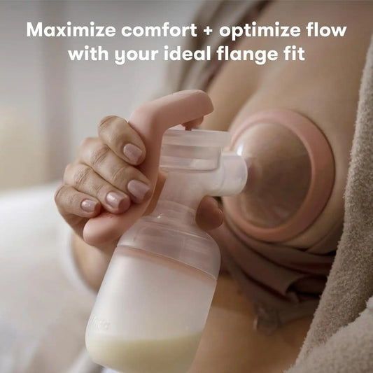 Frida Mom 2-in-1 Manual + Silicone Suction Breast Pump, Comfort Fit, 24mm