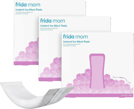 Frida Mom 2-in-1 Postpartum Pads, Absorbent Perineal Ice Maxi Pads, Instant Cold Therapy Packs and Maternity Pad in One (Pack of 3)