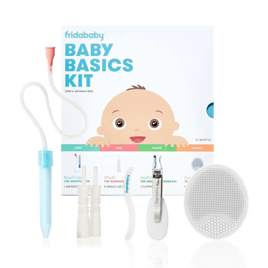 Frida Basics Kit, 6pc Baby Essentials Kit with Silicone Carry Case