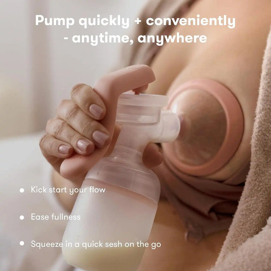 FridaMom Manual Breast Pump, Portable Hand Breast Pump with SoftFeel Flange