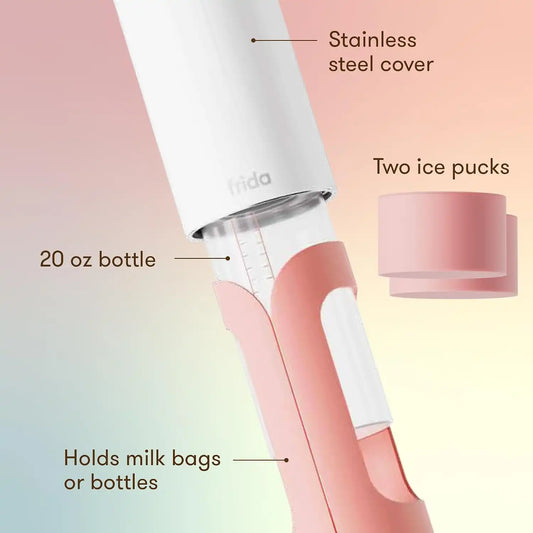 Frida Flow + Go Breastmilk Cooler Bottle, Portable, Lightweight, 20oz