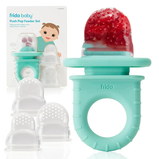 Frida Push Pop Silicone Feeder, Baby Fruit Feeder, 3 Count, BPA Free