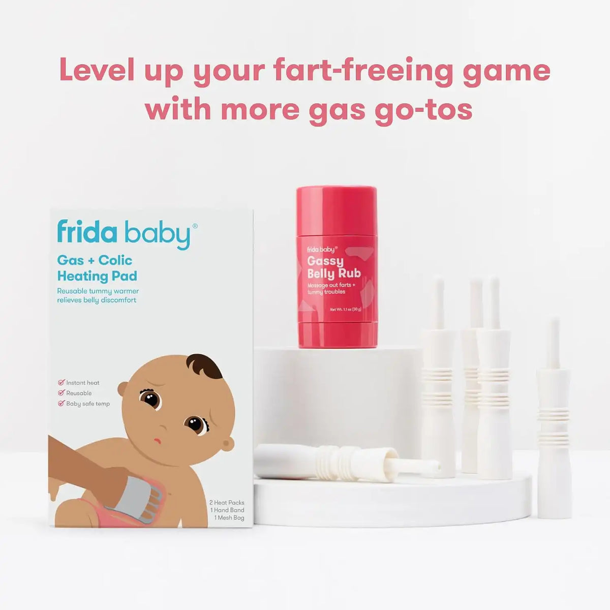 Frida Baby Windi Gas Passer, Baby Gas Relief, Made in USA, 100% Natural, Safe & Effective Instant Relief for Babies & Infants, 10ct, (Pack of 4)