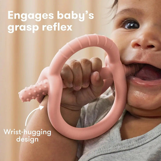 Frida Get-A-Grip Silicone Teether for Pain Relief, Up to 18Mons, Pink