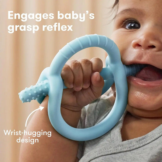 Frida Get-A-Grip Baby Teether for Pain Relief, Up to 18 Months, Blue