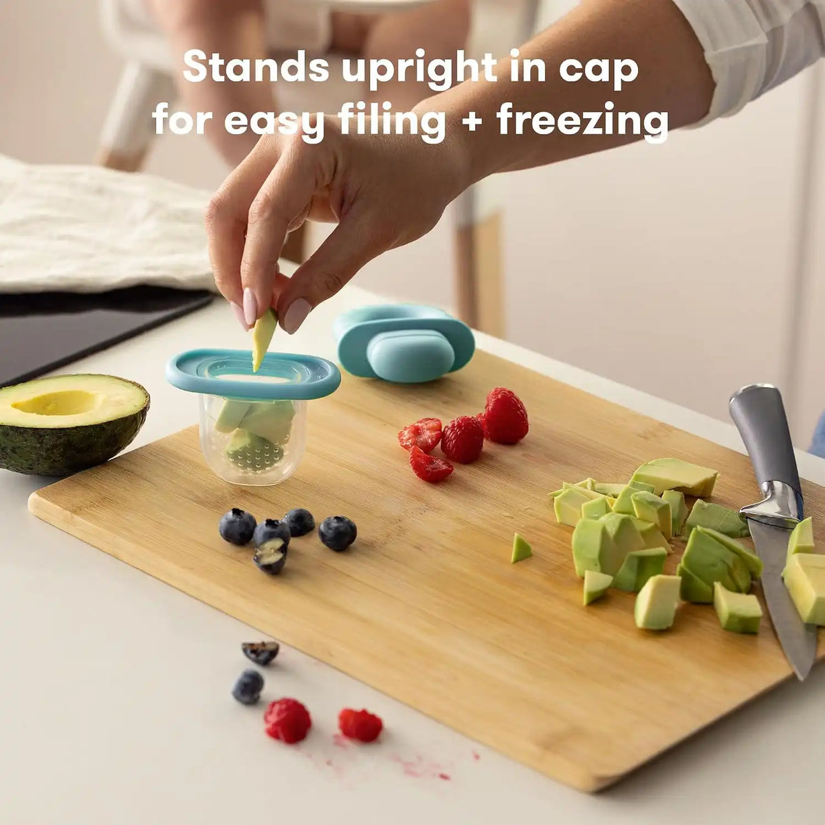 Frida Push Pop Feeder, Baby Fruit Feeder, 3 Count, Blue, 3 Count, Blue
