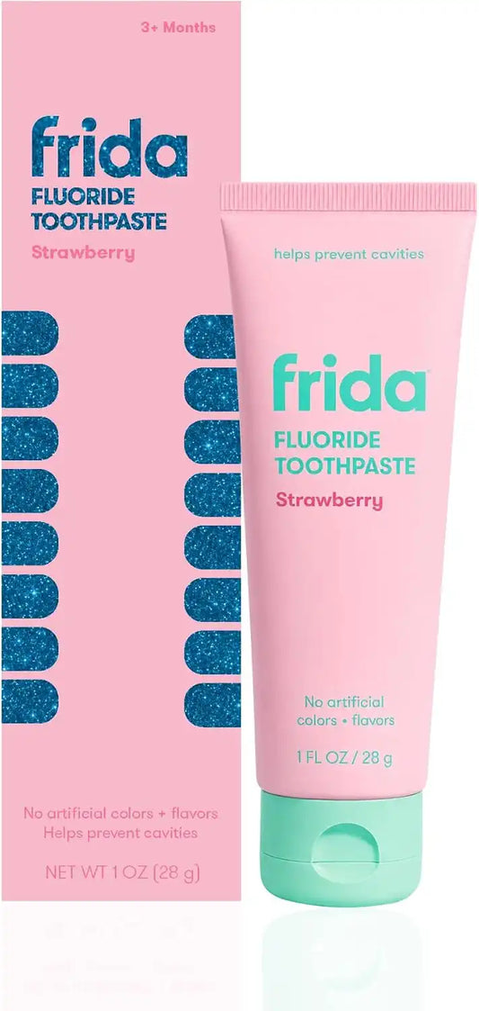 Frida Fluoride Toothpaste for Babies + Toddlers, Strawberry, 1 oz