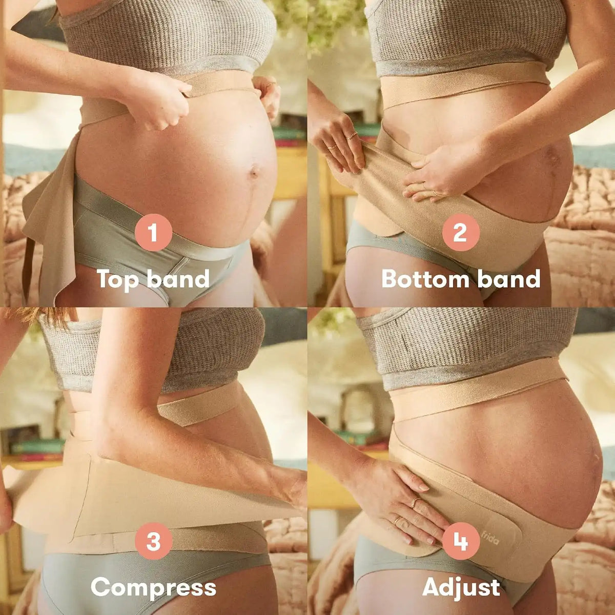 Frida Dual Support Pregnancy Belly Band, Maternity Belly Band, Clay