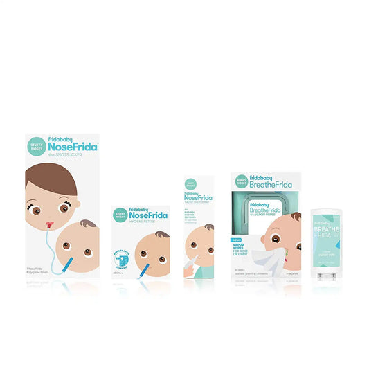 Frida Baby Cold & Flu Relief Set, Congestion Kit, Vapor Nose & Chest Wipes