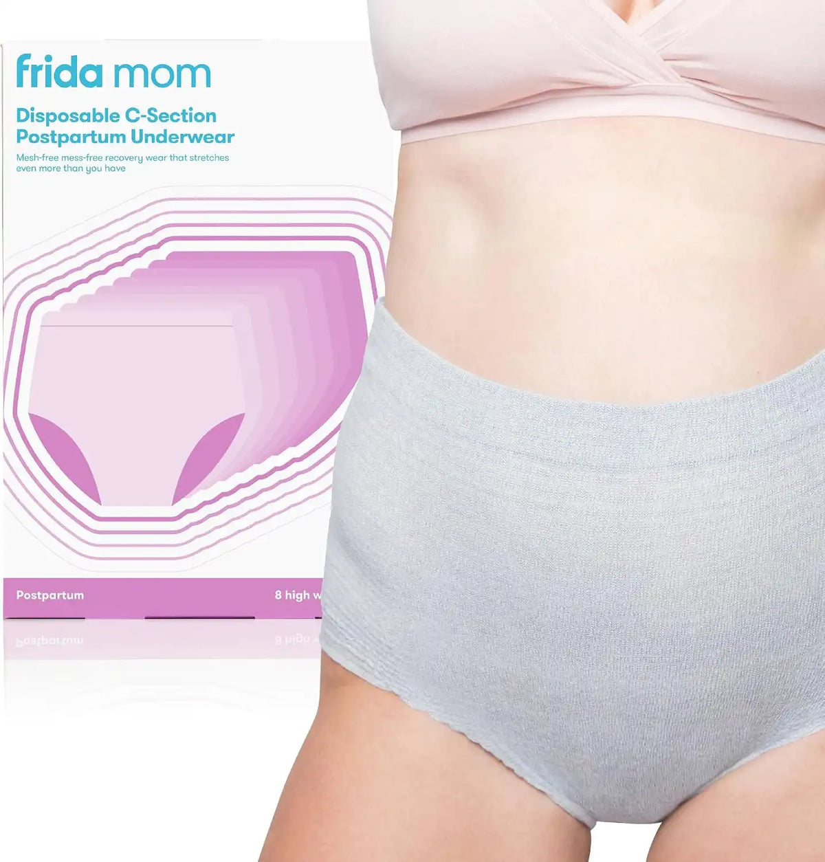 Frida Mom Postpartum Underwear for C-Section Recovery, Disposable High Waist with Stretch Support