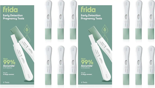 Frida Fertility Early Detection Pregnancy Tests | Easy at Home Pregnancy Tests, Over 99.9% Accurate HCG Test Strips, Early Results, Quick + Easy to Use | 6 Count (Pack of 2)