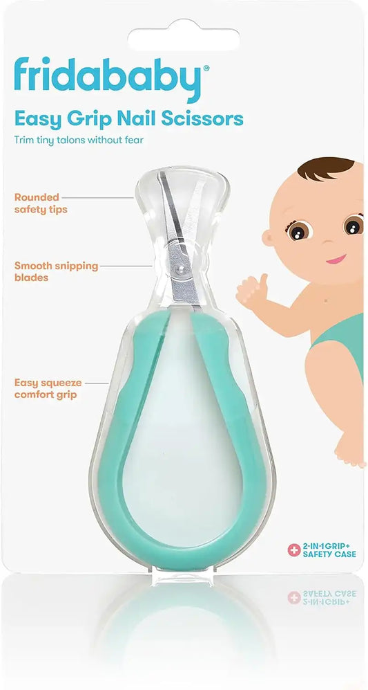 FridaBaby Easy Grip Nail Scissors, Grooming Essential for Babies, Clean Cut