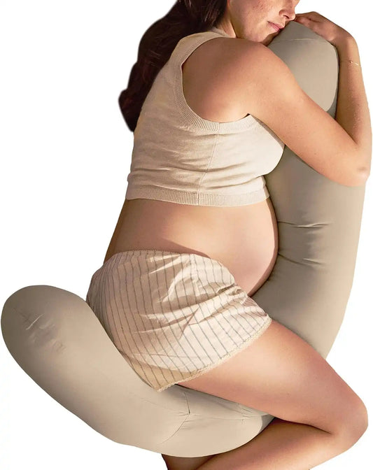 Frida Mom Compact Support 4-in-1 Cooling Pregnancy Pillow, Space-Saving