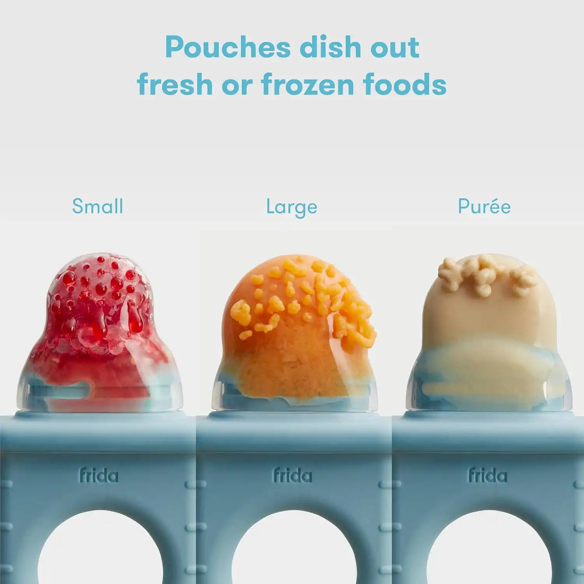 Frida Push Pop Feeder, Baby Fruit Feeder, 3 Count, Blue, 3 Count, Blue