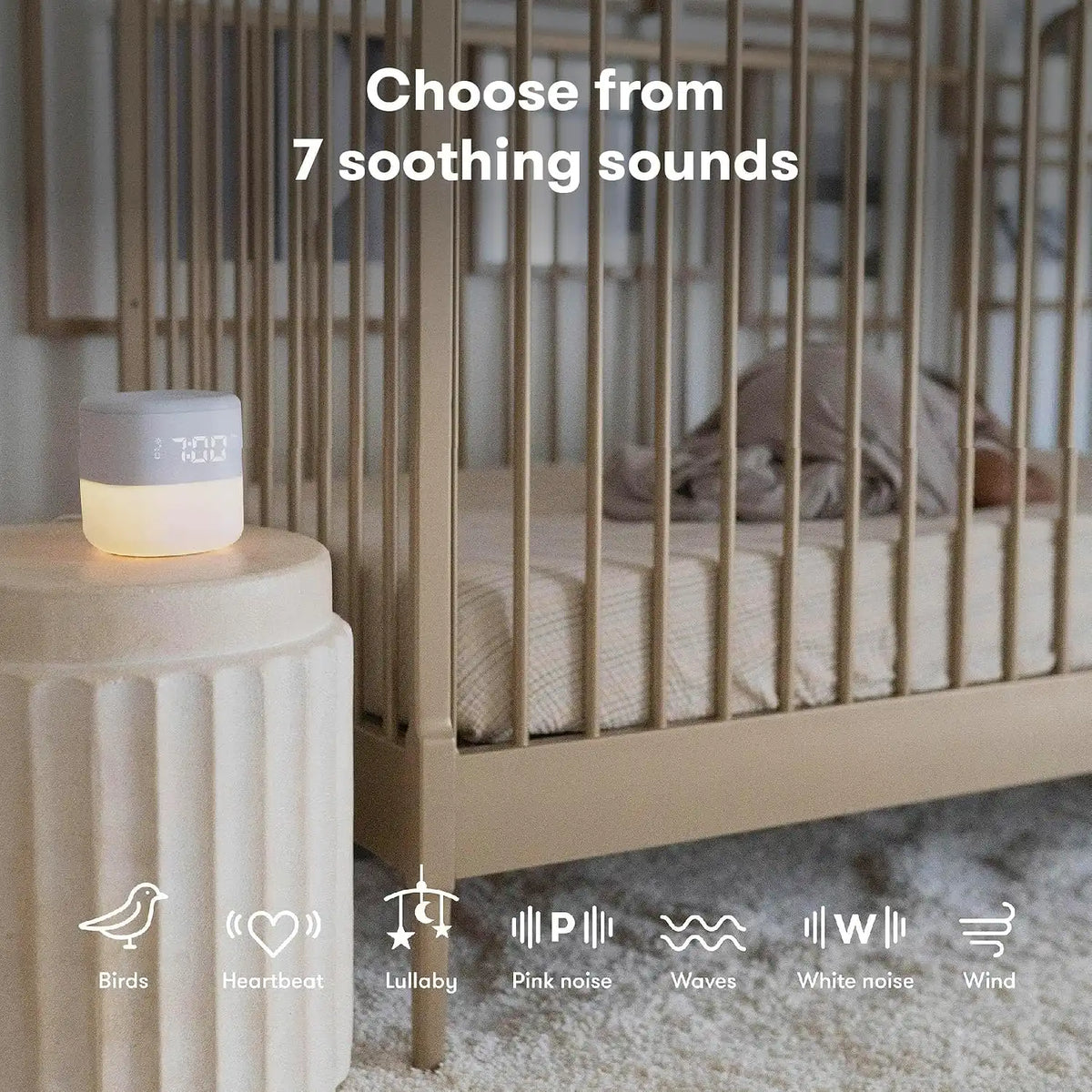 Frida 3-in-1 Alarm Clock, Sound Machine, Nightlight, Bluetooth Enabled
