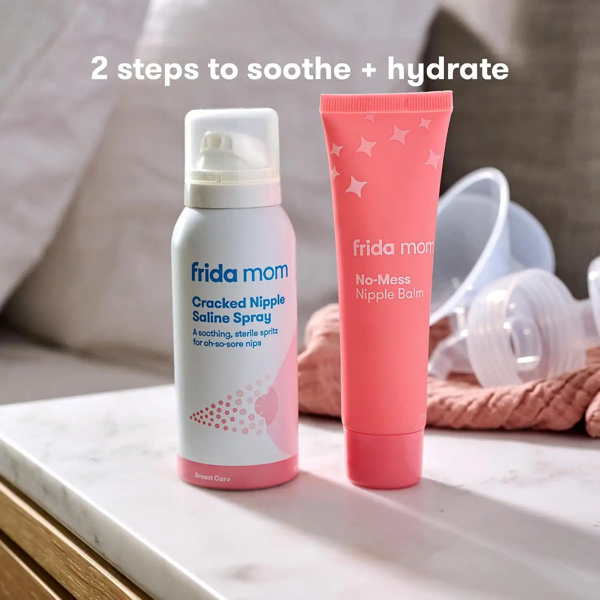 Frida Nipple Cream and Saline Spray Set, Breastfeeding Essentials, 2pc