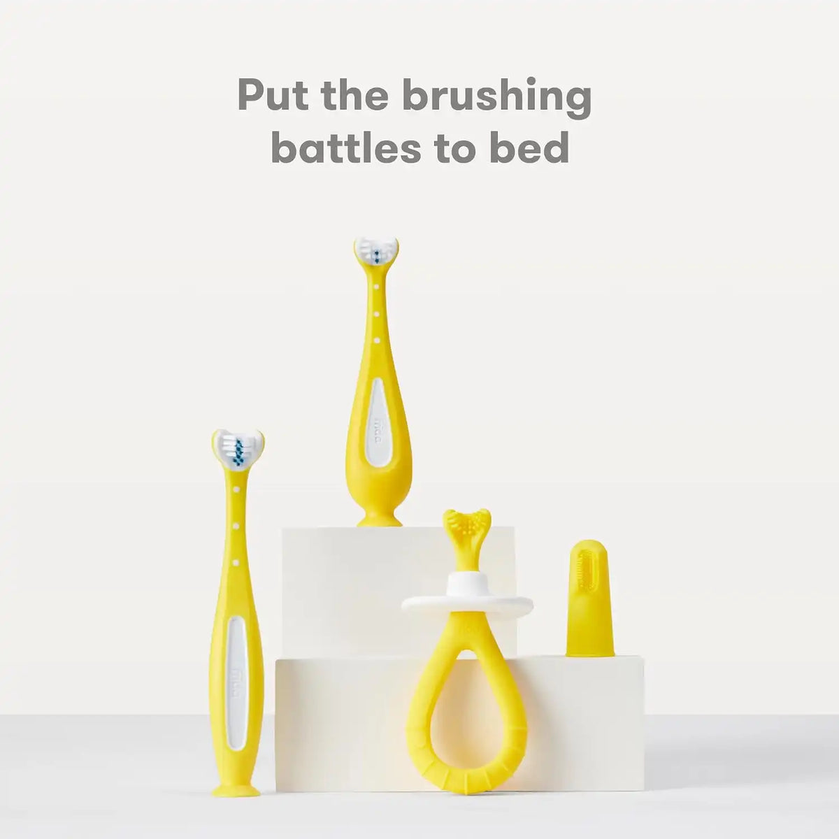 Frida Grow-with-Me Training Toothbrush Set, 6-18 Months, Yellow