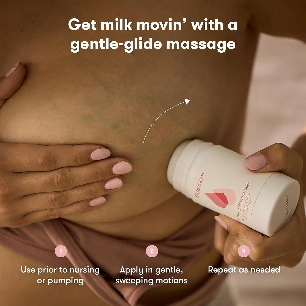 Frida Mom Milk Flowing Massage Stick for Breastfeeding Moms, Aloe-Infused