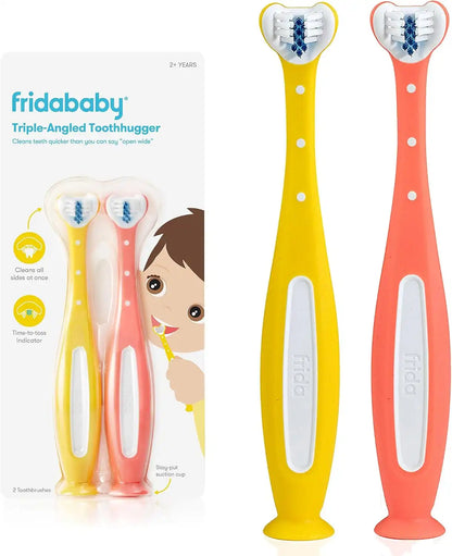 Frida Baby Triple-Angle Toothhugger Toddler Toothbrush, 2 Years and Up, 2pk