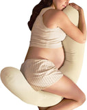 Frida Mom Compact Support 4-in-1 Cooling Pregnancy Pillow, Full Body, Ivory