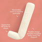 Frida Mom Compact Support 4-in-1 Cooling Pregnancy Pillow, Full Body, Ivory