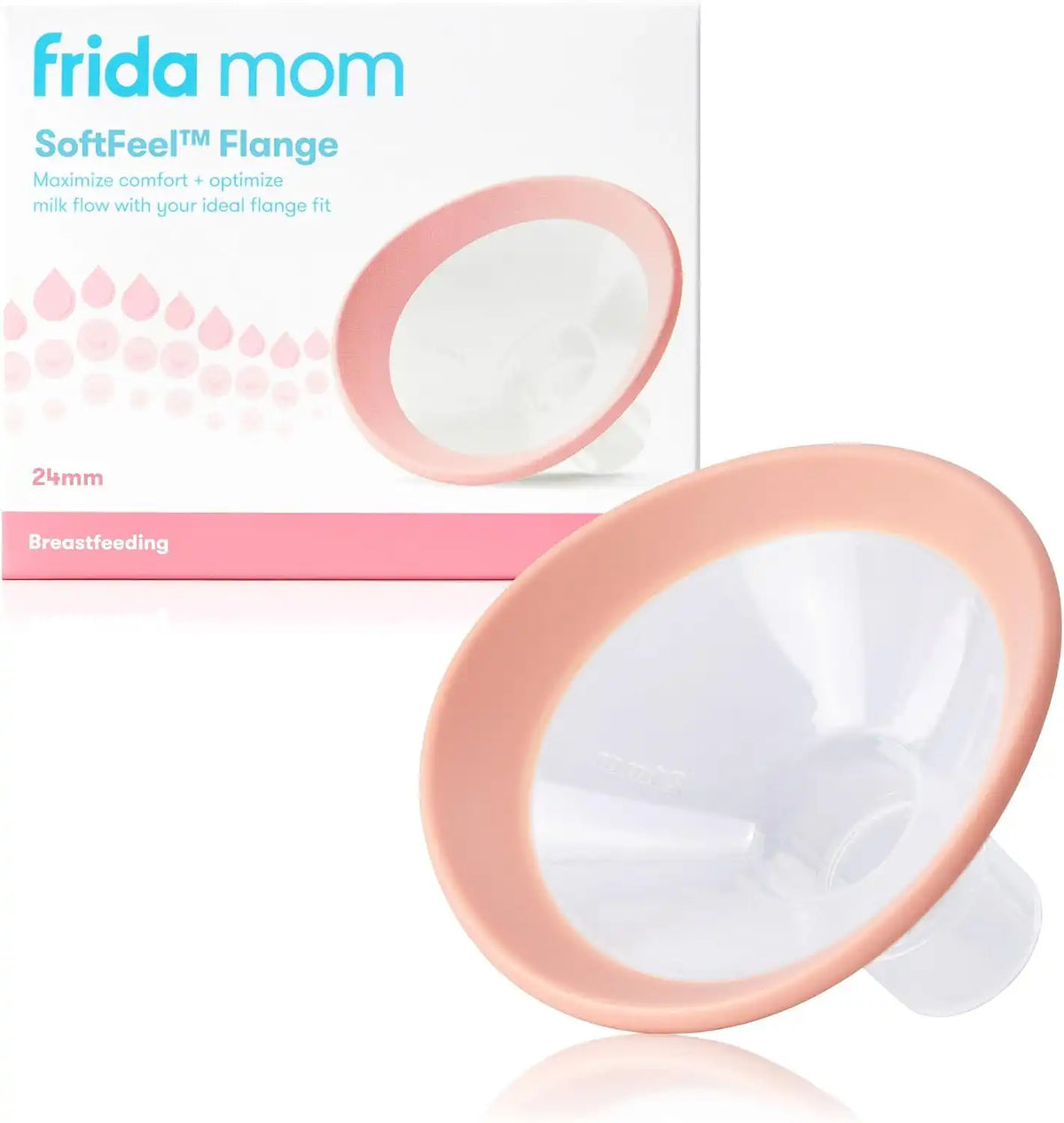 Frida Mom 2-in-1 Manual + Silicone Suction Breast Pump, Comfort Fit, 24mm