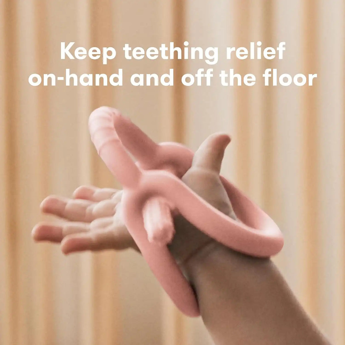 Frida Get-A-Grip Silicone Teether for Pain Relief, Up to 18Mons, Pink