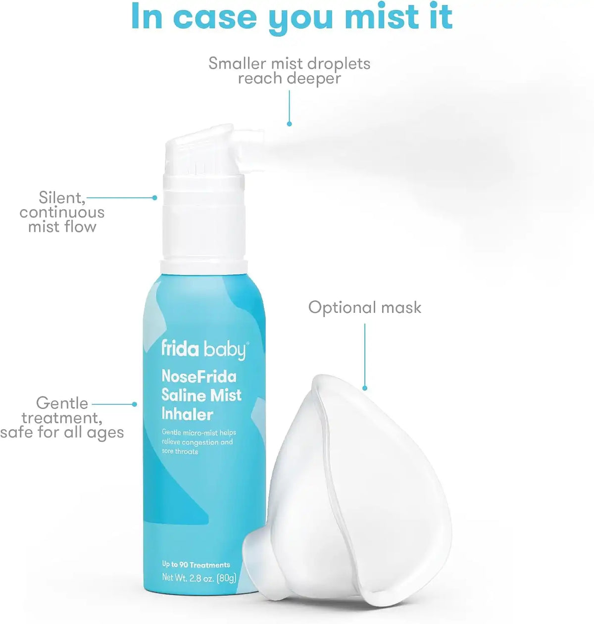 Frida NoseFrida Saline Mist Nasal Inhaler, Babies & Kids, Safe, Gentle