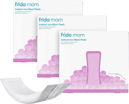 Frida Mom 2-in-1 Postpartum Pads, Absorbent Perineal Ice Maxi Pads, Instant Cold Therapy Packs and Maternity Pad in One (Pack of 3)