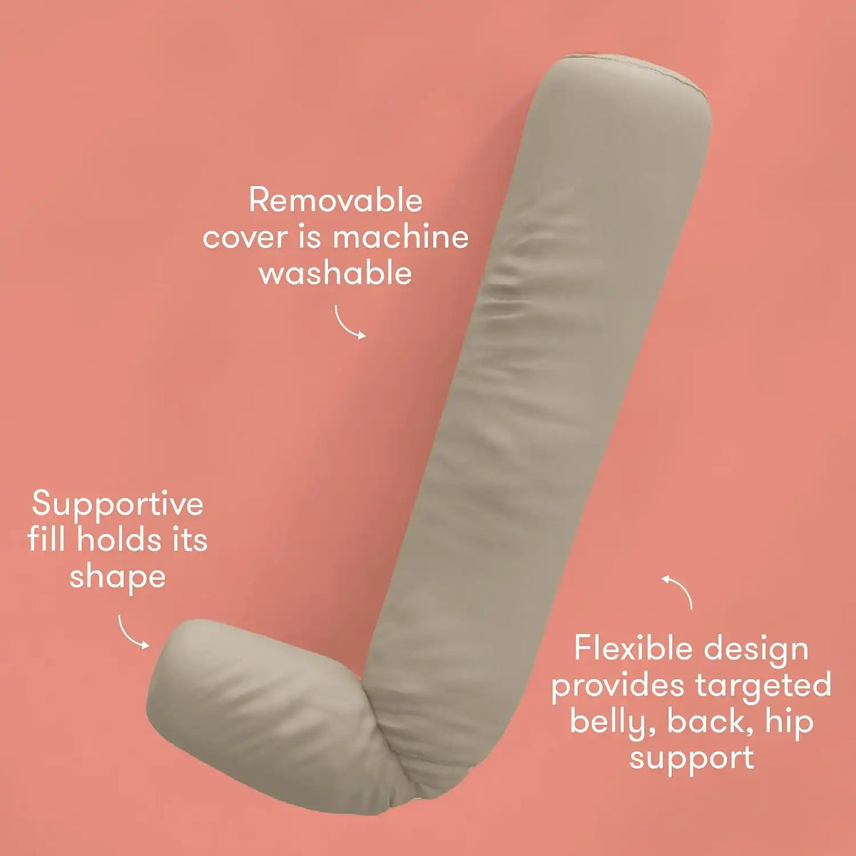 Frida Mom Compact Support 4-in-1 Cooling Pregnancy Pillow, Space-Saving