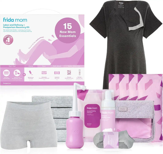 Frida 15pc Labor & Postpartum Kit Gift Set for Baby Showers & Mom to Be