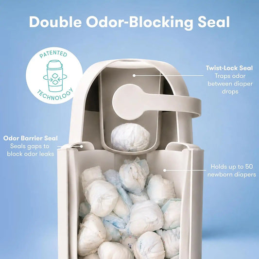 Frida Odor-Blocking Diaper Pail with One-Handed Disposal