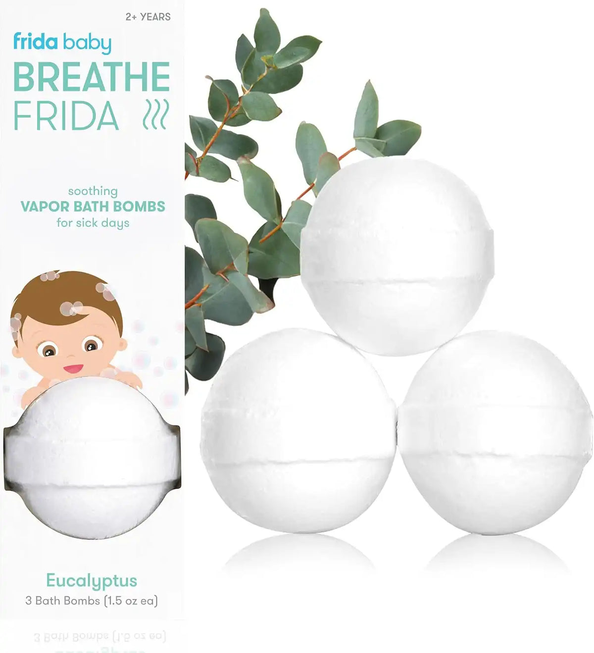Frida Natural Vapor Bath Bombs for Toddlers & Kids, Bath Bombs, 3ct