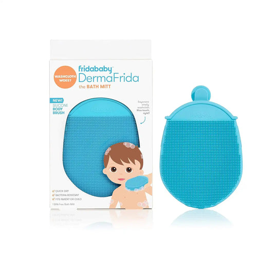 Frida Baby DermaFrida The Bath Mitt, Toddler Body Bath Brush, Silicone