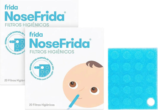 Frida Baby Nasal Aspirator Original 20 NoseFrida Filter Refills, Replacement Filters, Hygiene Filters for NoseFrida The Snotsucker, BPA Free, Latex Free (Pack of 2)
