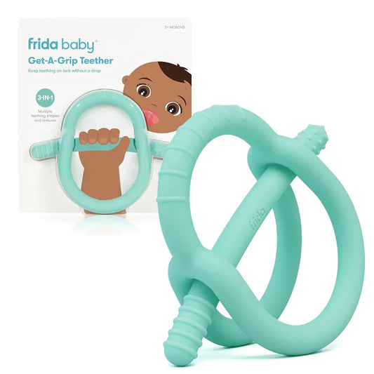 Frida Get-A-Grip Silicone Teether for Teething Pain Relief, Teal