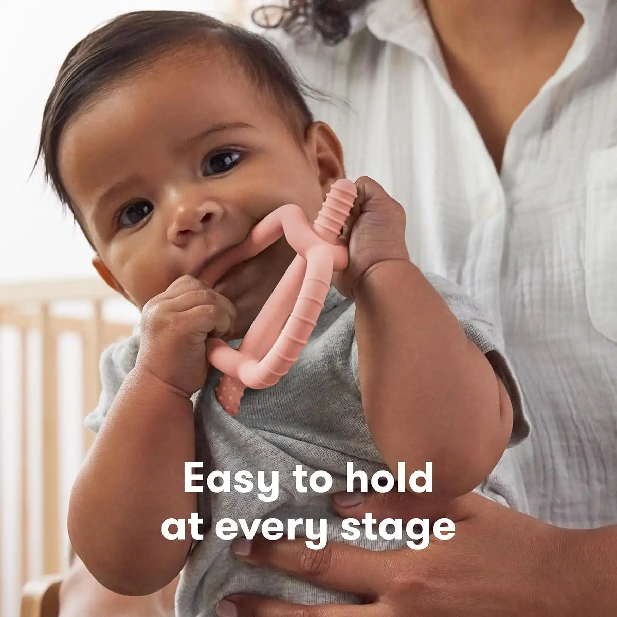 Frida Get-A-Grip Silicone Teether for Pain Relief, Up to 18Mons, Pink