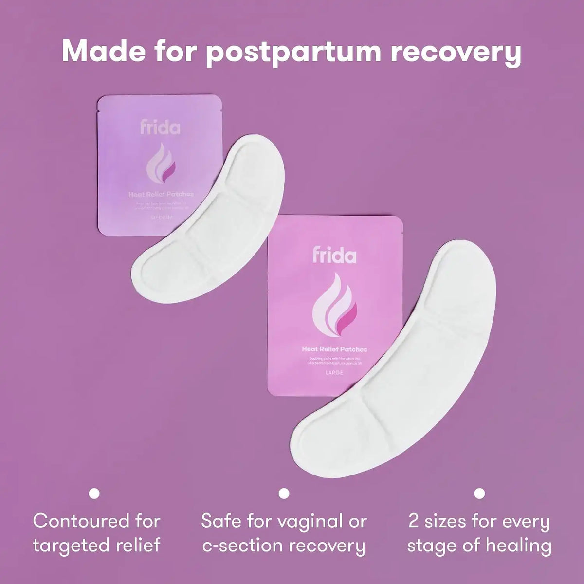 Frida Mom Uterine Recovery Patches, Heating Pad for New Moms, Heat Relief, Small, Medium (Pack of 12)