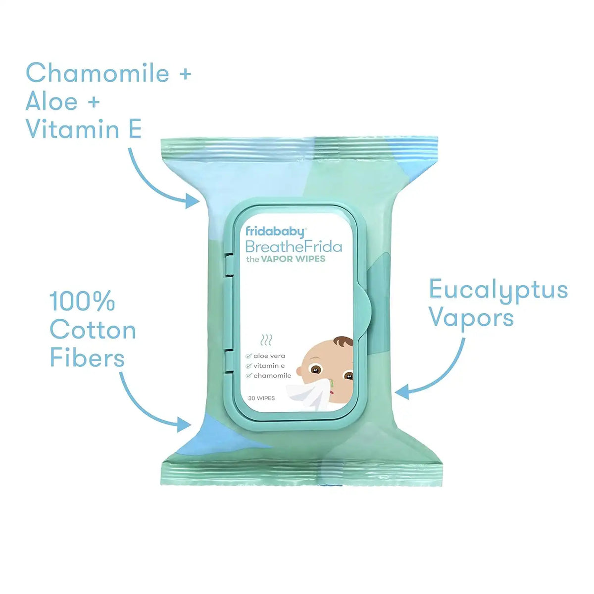 Frida Breathefrida Toddler & Baby Nose Wipes, Baby Saline Wipes, 30ct