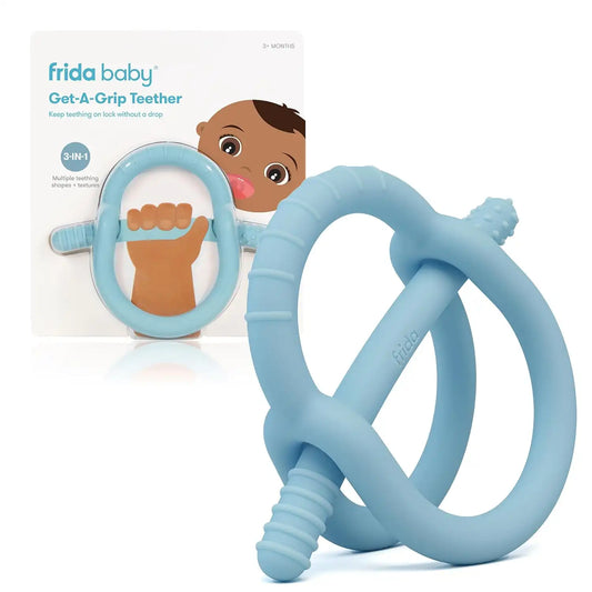 Frida Get-A-Grip Baby Teether for Pain Relief, Up to 18 Months, Blue