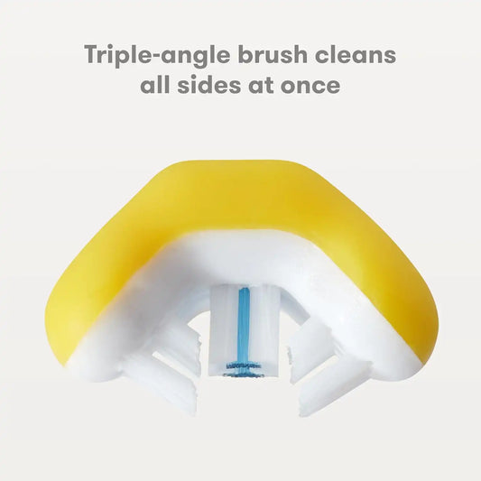 FridaBaby Training Toothbrush for Toddlers, 18-24 Months, Easy-Grip, Yellow