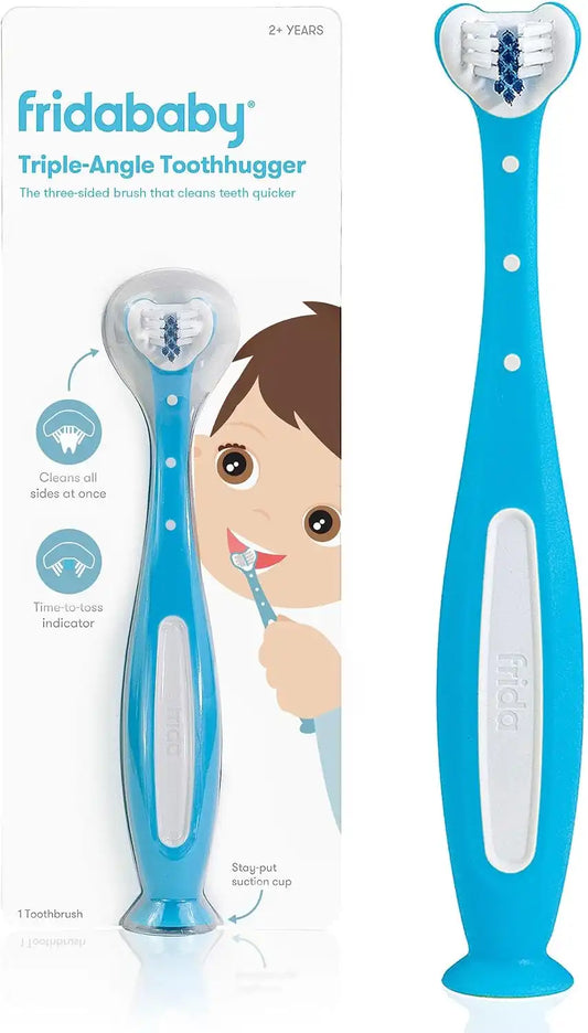 Frida Baby Triple-Angle Toothhugger Toddler Toothbrush, 2 Years & Up, Blue