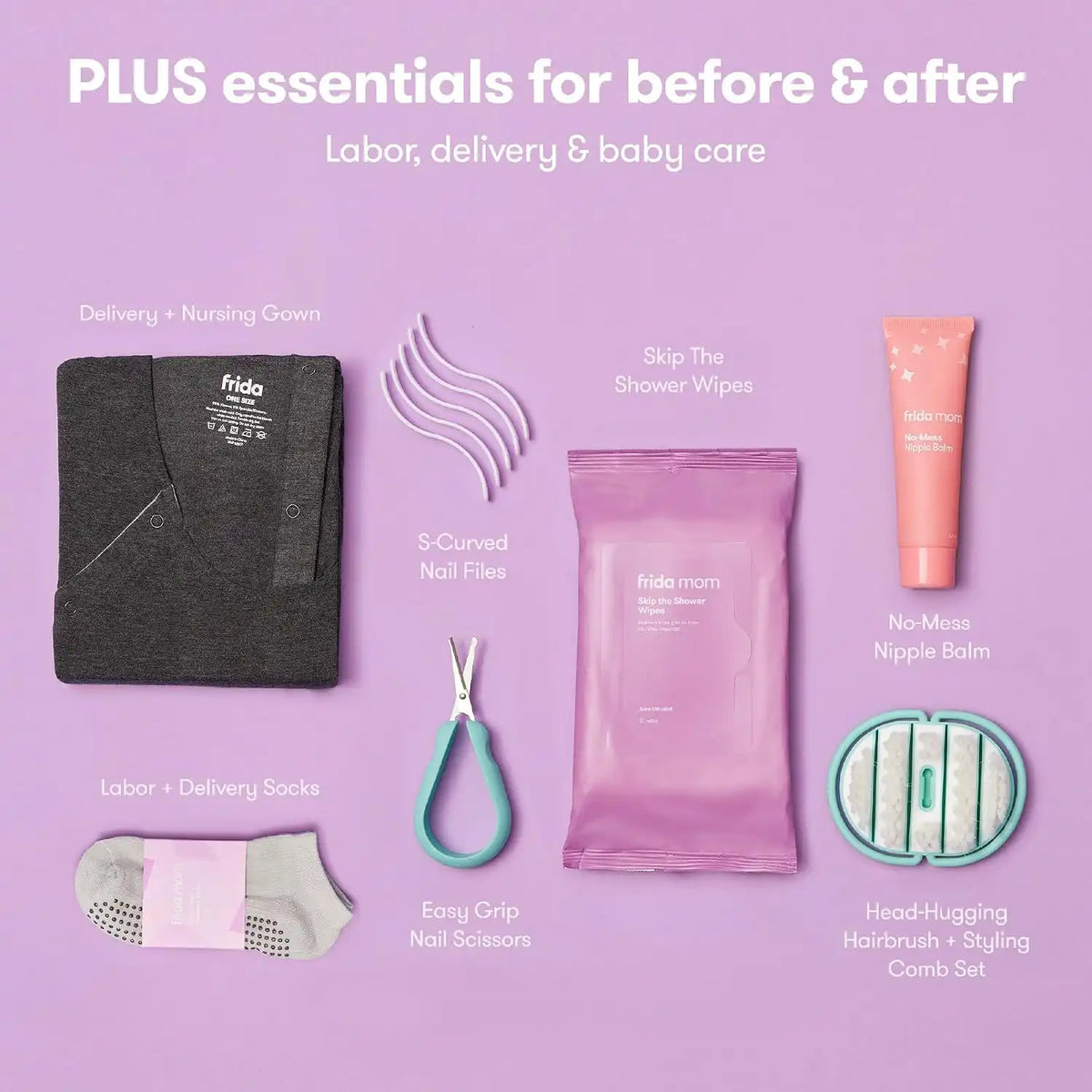 Frida 30pc Pre-Packed Hospital & Diaper Bag Essentials Kit, Gift Set