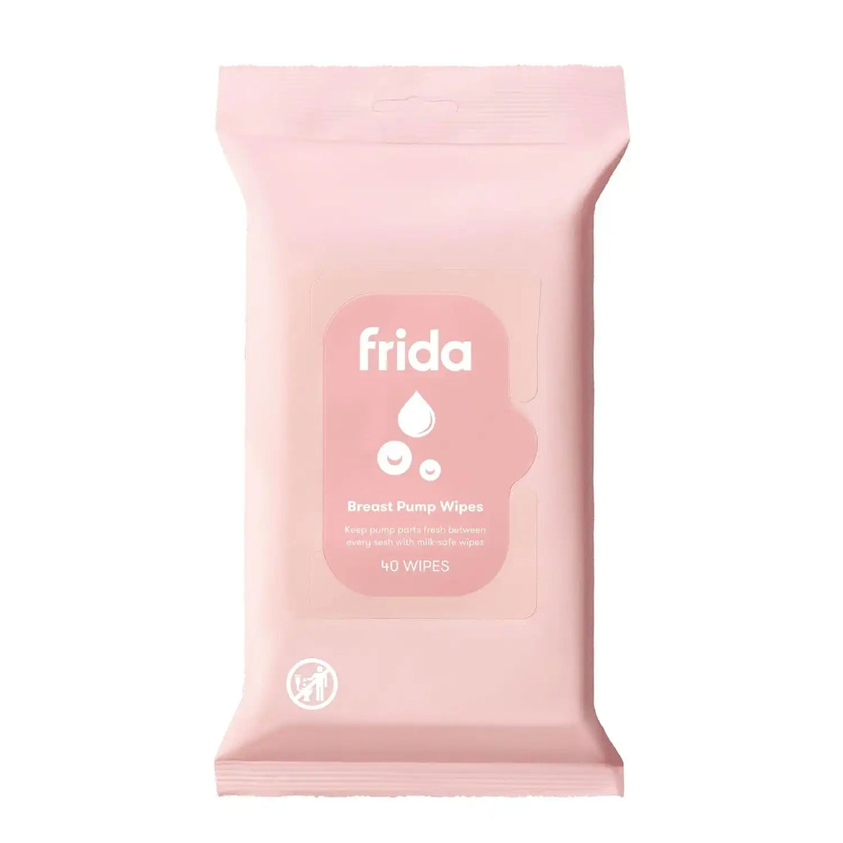 Frida Breast Pump Wipes, Multi-Surface Cleaner, Travel Essentials, 40ct